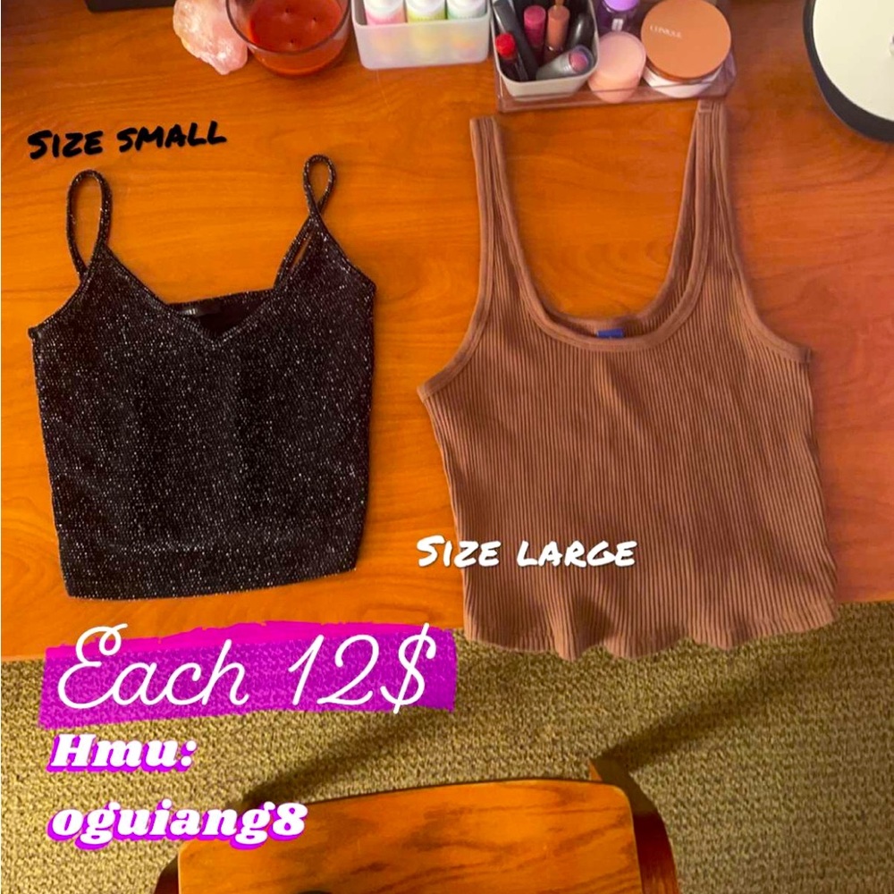 Brown tank top ribbed material